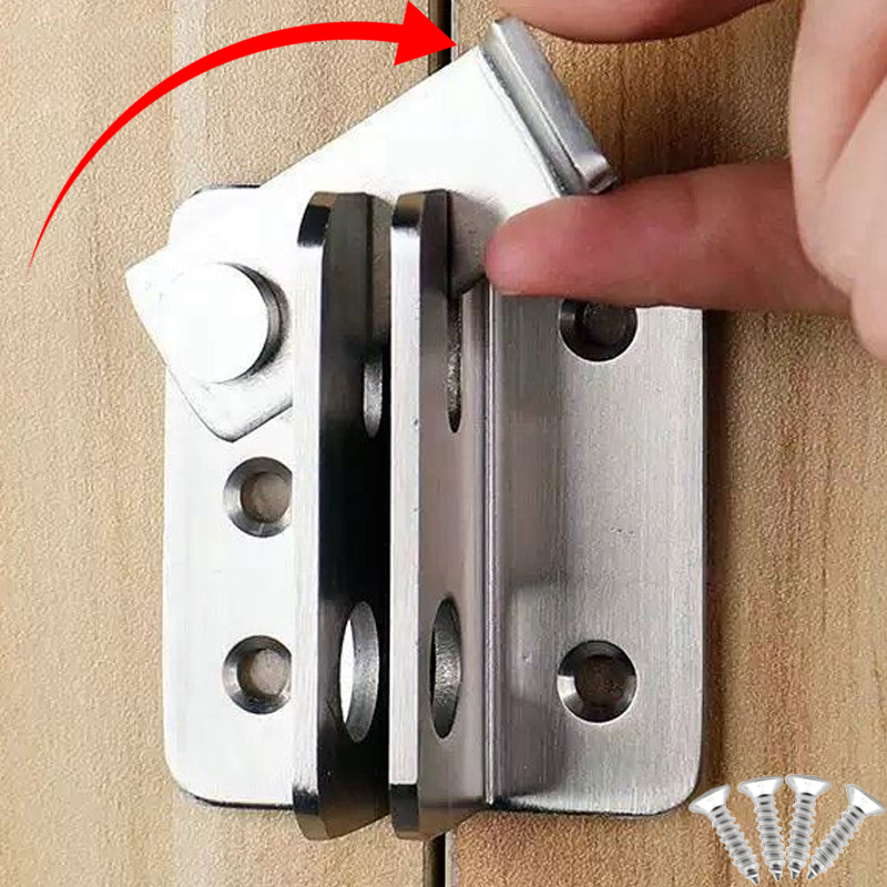 Home Security Door Reinforcement Lock - 1/5set Flip Latch Gate Latches Stainless