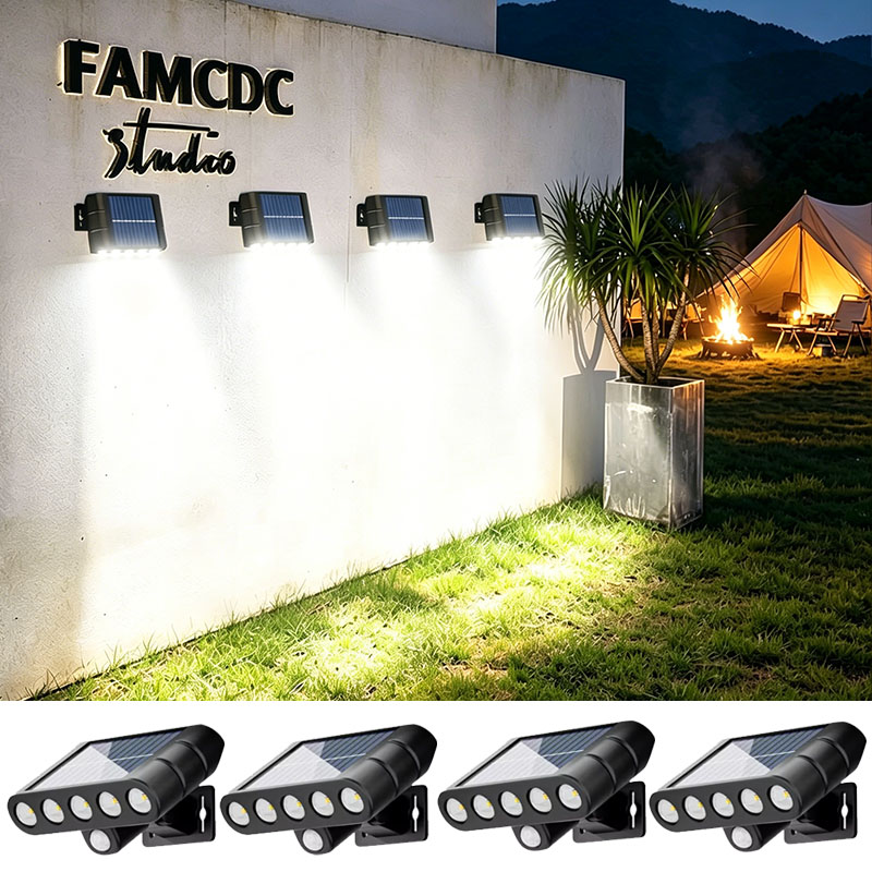 Home Security Yard Sign - 4PCS Solar Powered Outdoor Wall Light