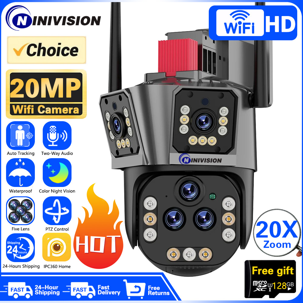 Home Security Ai - 10K 20MP PTZ Camera Five Lens