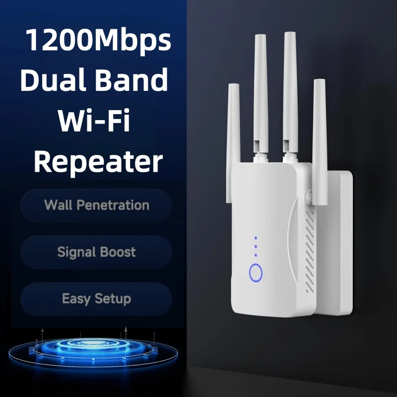 Home Security Wireless - 2.4G/5GHz Dual Band WiFi Repeater 1200Mbps