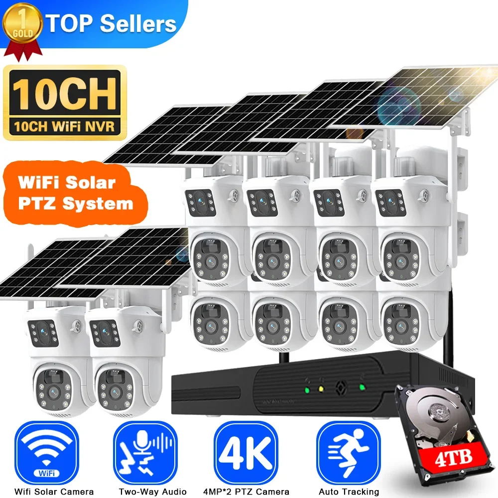 4K 8MP Dual Lens Wifi Solar CC - Camera Solar Wireless 评论和价格