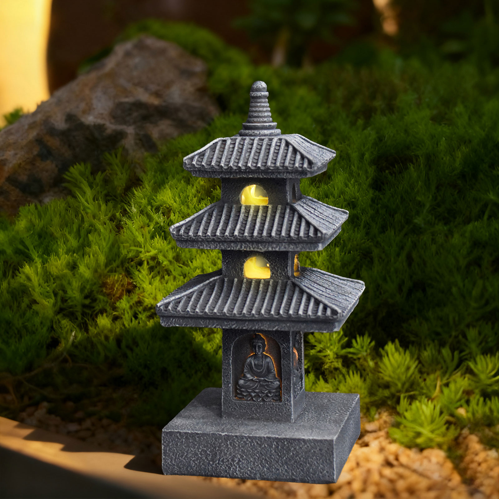 Solar Pagoda Lantern Garden St - Home Security Yard Sign 评论和价格