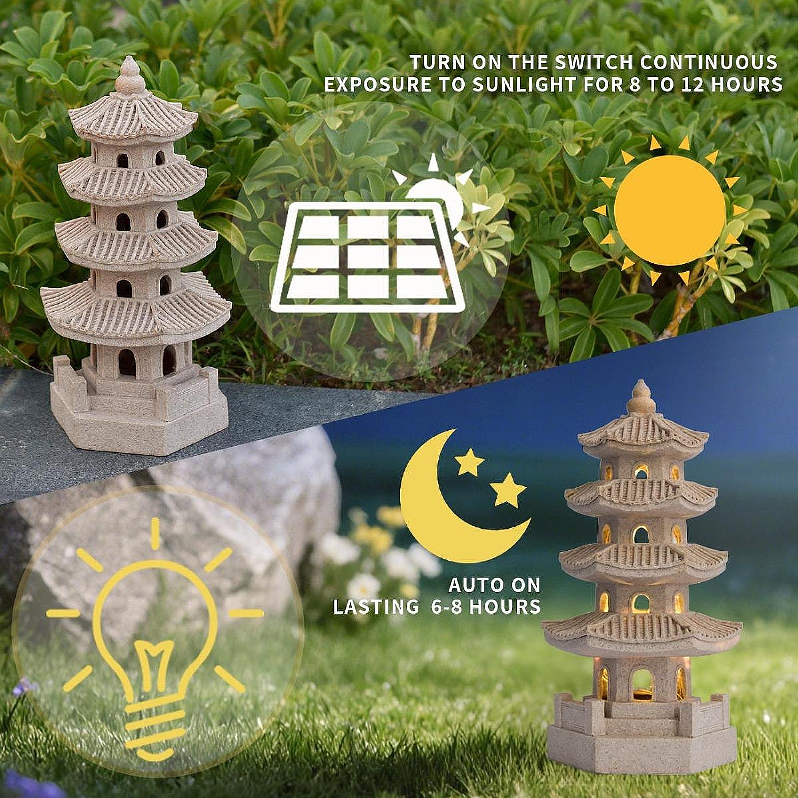 Solar Pagoda Lantern Garden St - Home Security Yard Sign 评论和价格