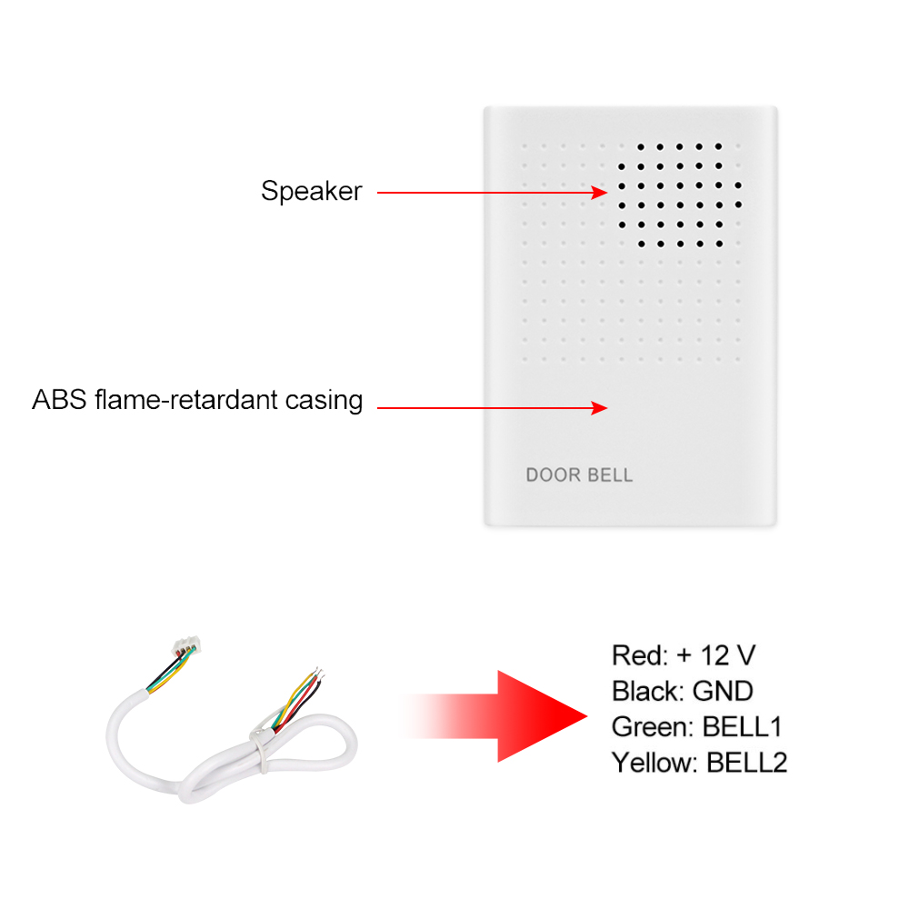 4 Wires Wired White Doorbell D - Home Security Ring System 评论和价格