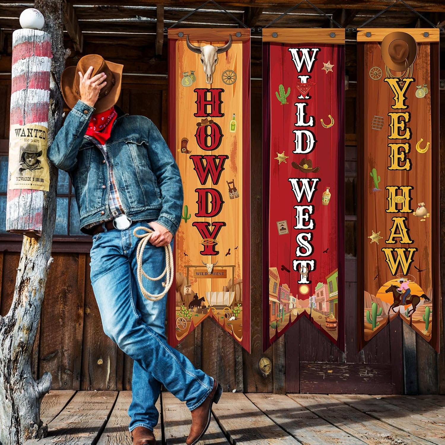 3 Pcs Western Party Decoration - Home Security Yard Sign 评论和价格
