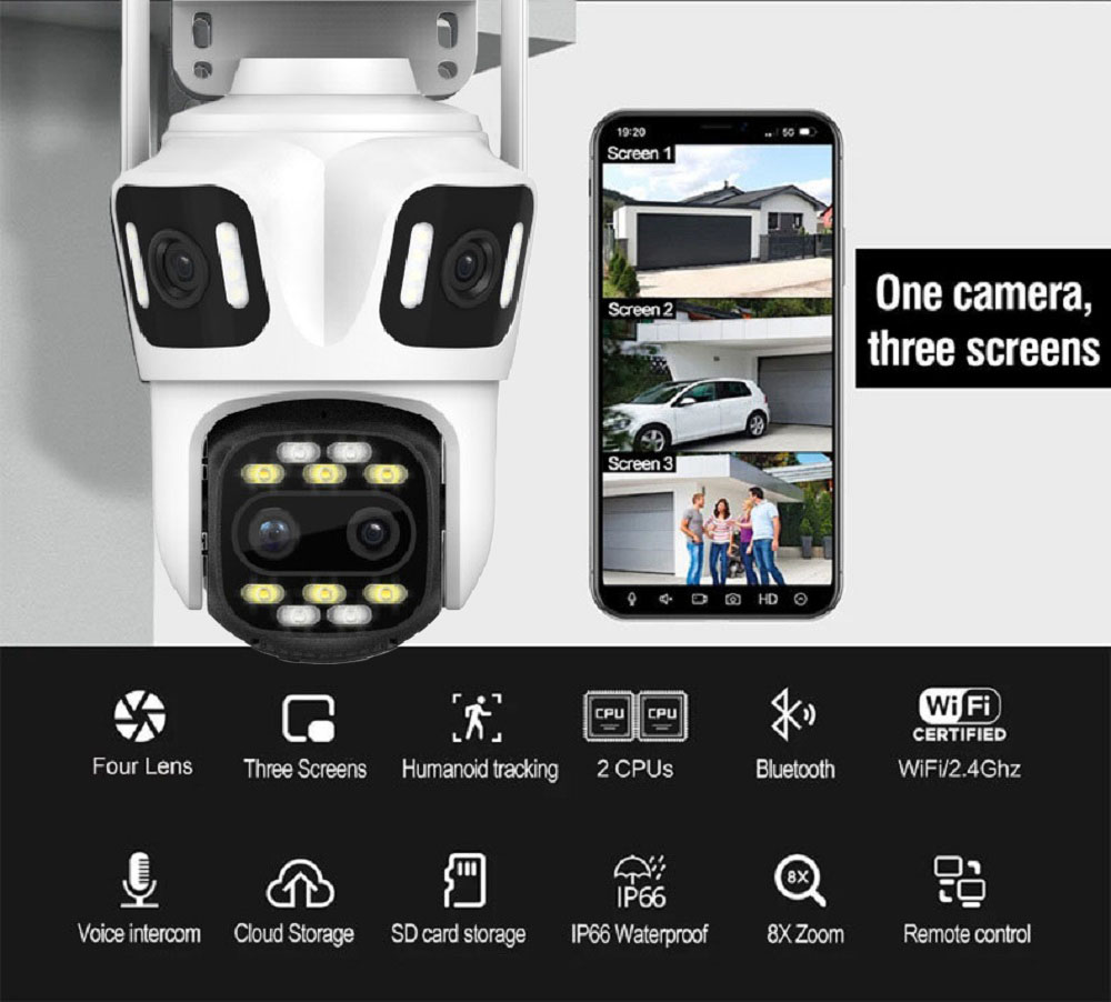Uzoom 10K 16MP Outdoor PTZ WIF - Home Security Ai 评论和价格