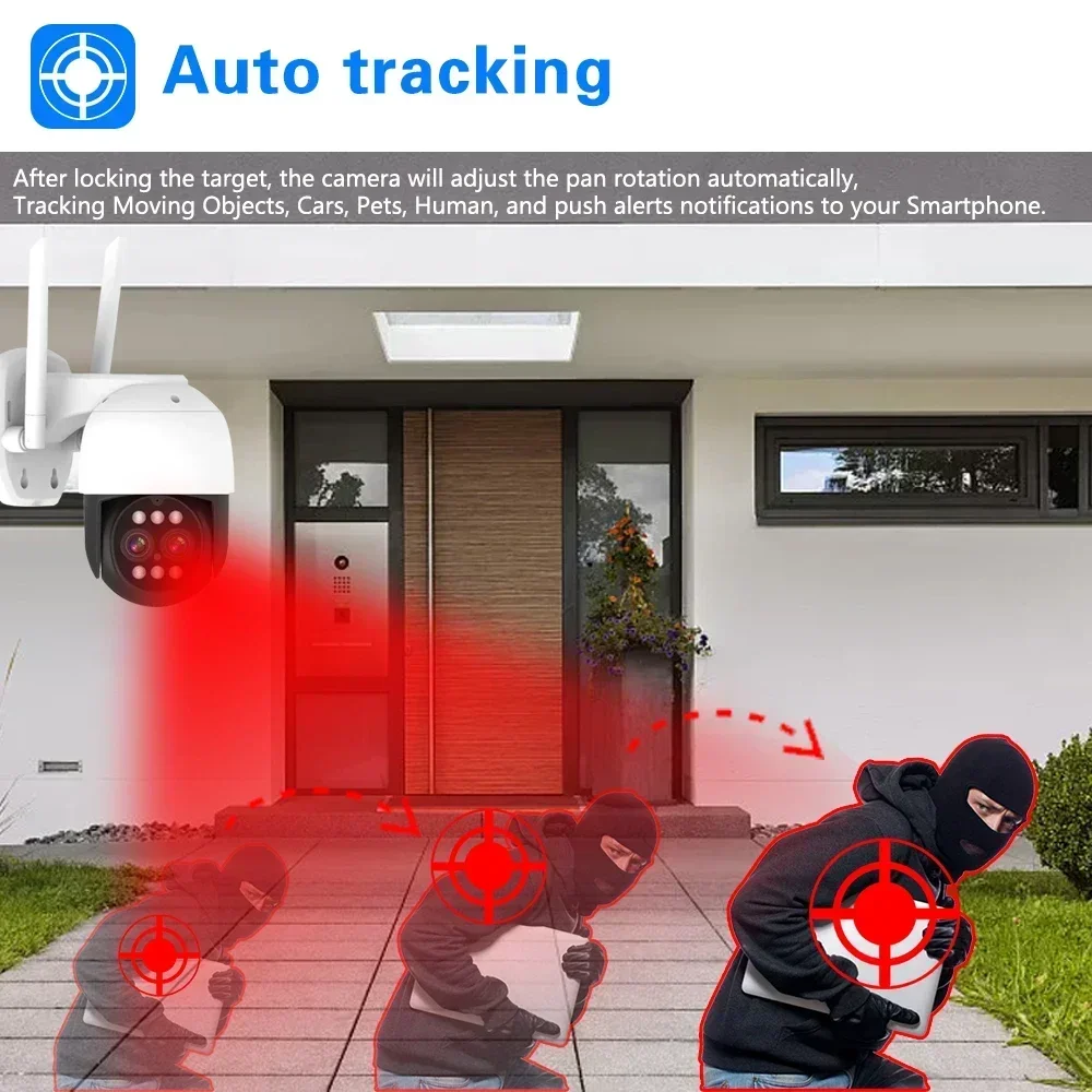8MP 4K PTZ Wifi IP Camera Clou - Home Security Ai 评论和价格