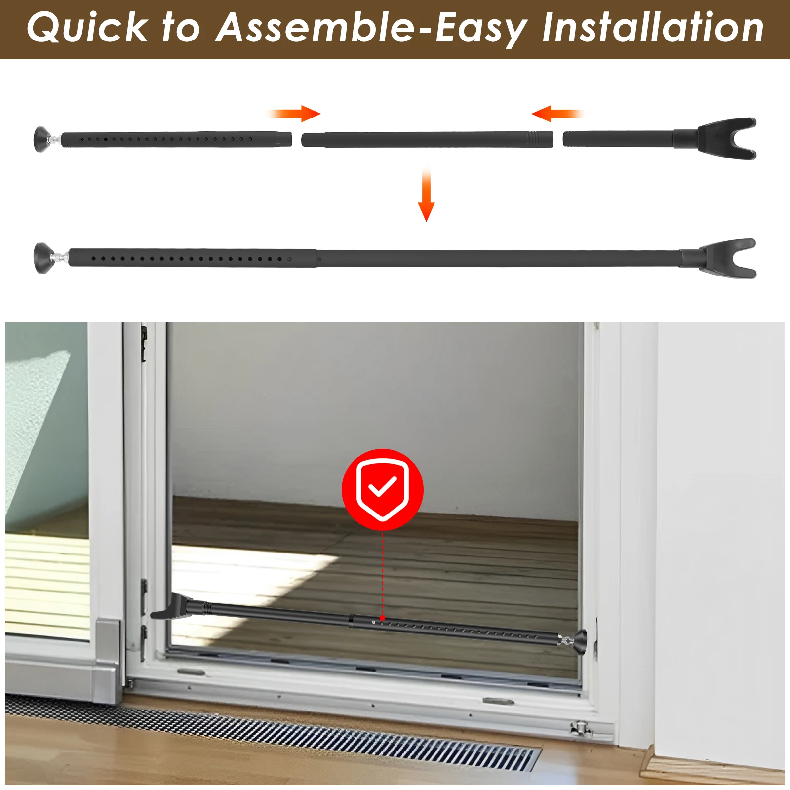 Sliding Door Lock Bar 44-55 In - Home Security Door Reinforcement Lock 评论和价格