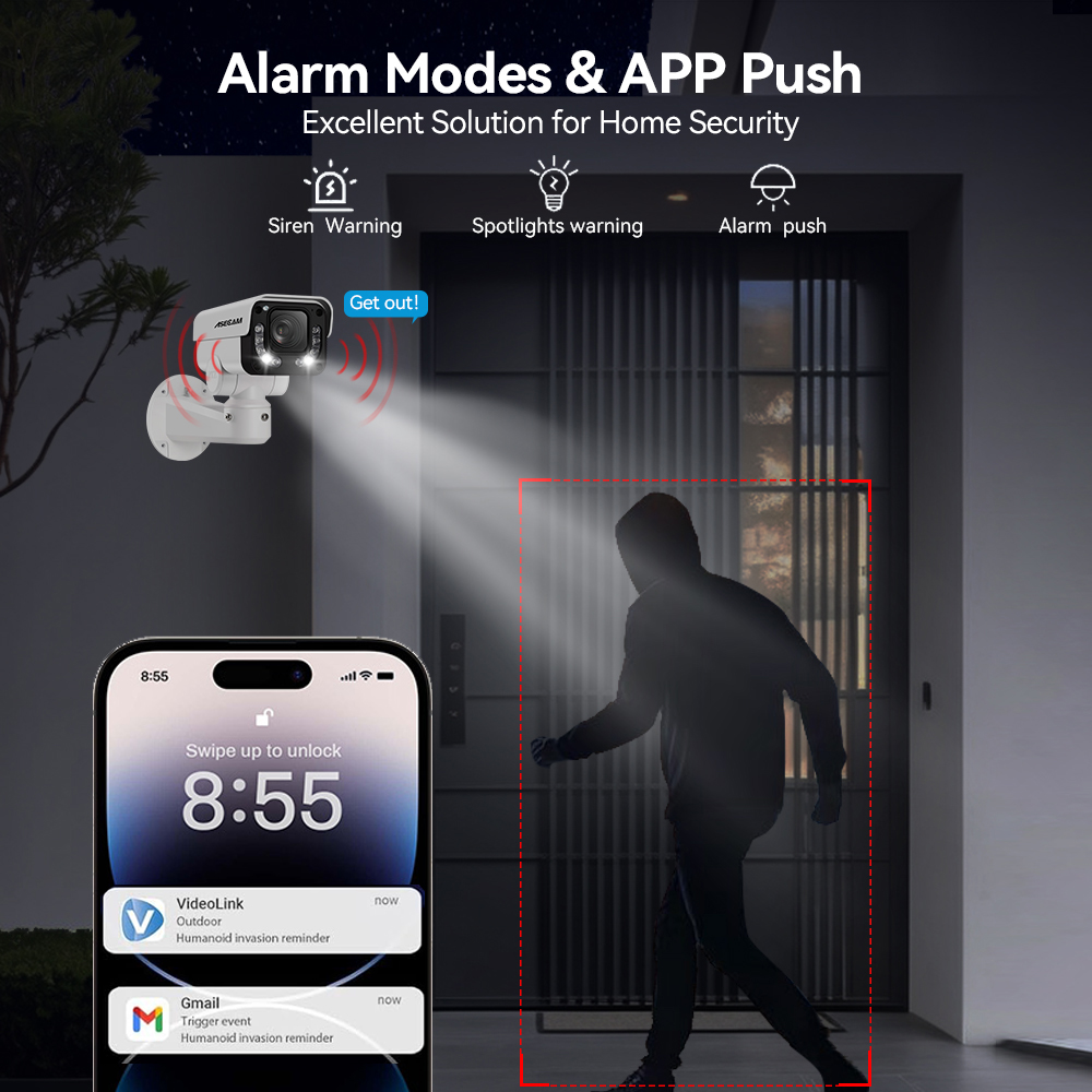 ASECAM 4K 8MP IP Camera PTZ 30 - Home Security Ai 评论和价格