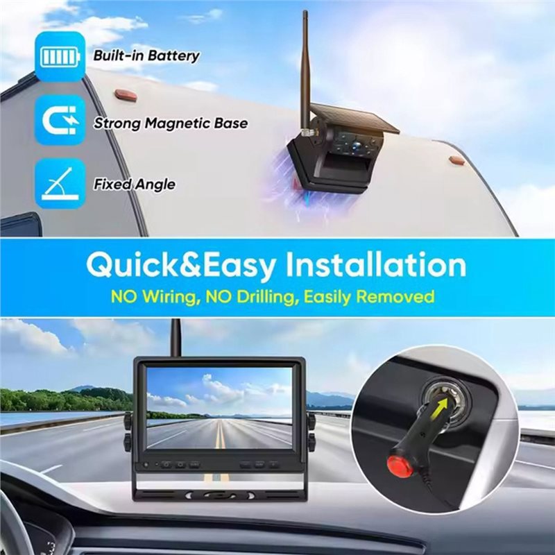 【CYBER MONDAY】Reverse Backup C - Camera Solar Wireless 评论和价格