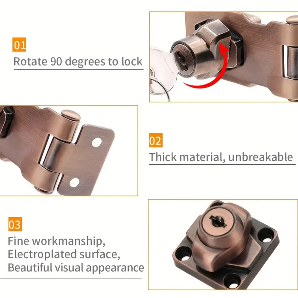 Locking Hasp Heavy Duty Lockin - Home Security Door Reinforcement Lock 评论和价格