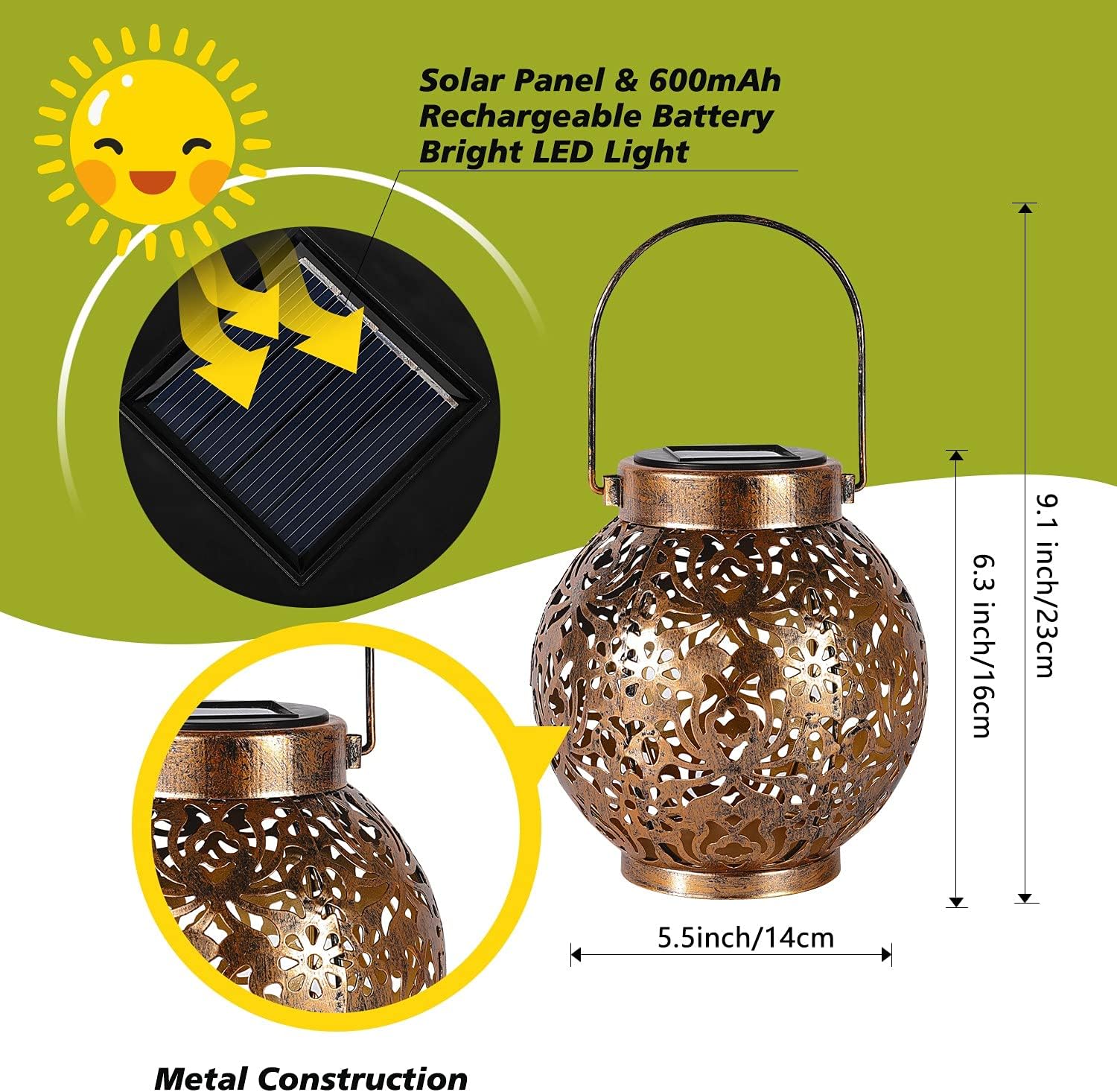 1-6PCS Moroccan Solar Lanterns - Home Security Yard Sign 评论和价格