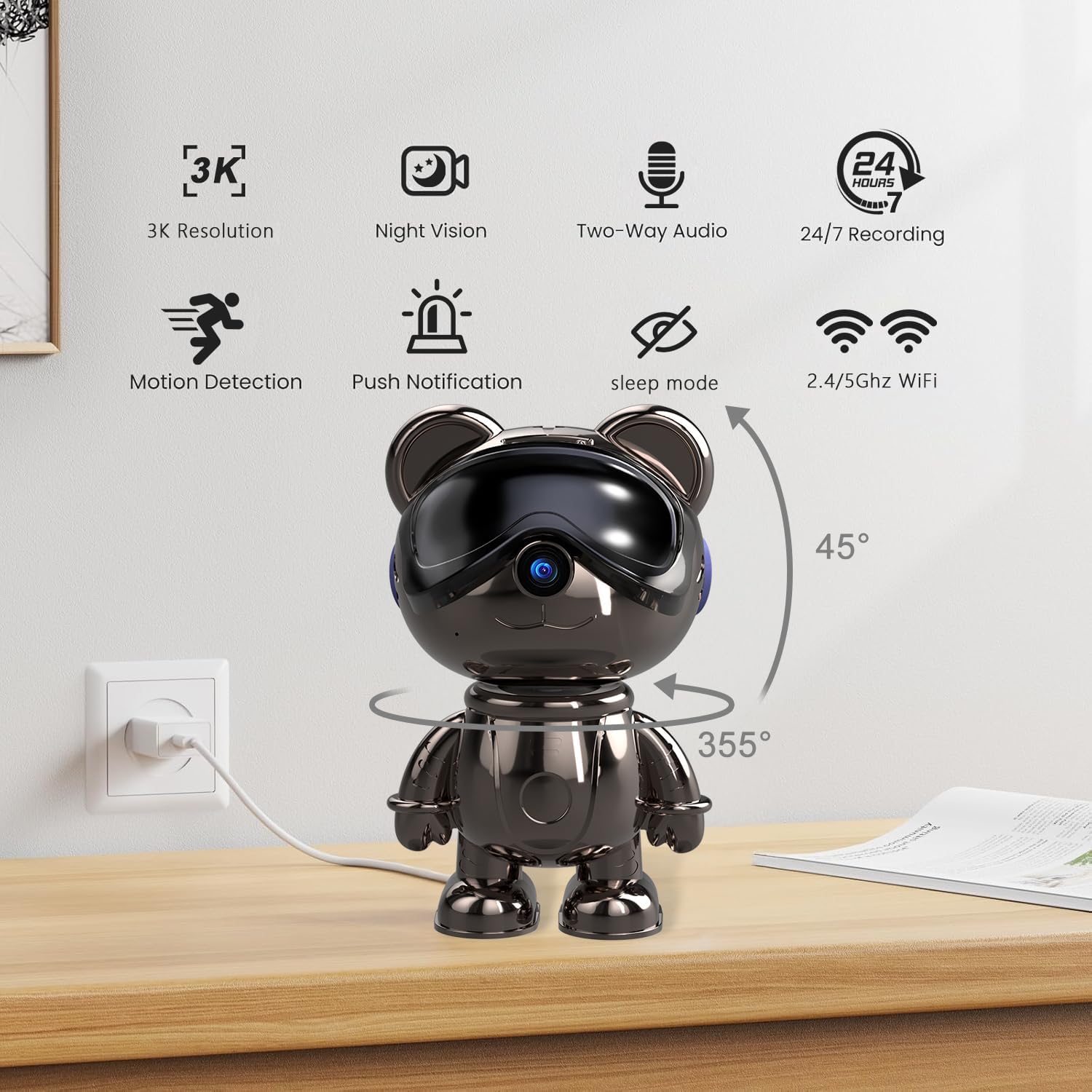 Indoor WiFi Security Camera, 5 - Home Security Ai 评论和价格