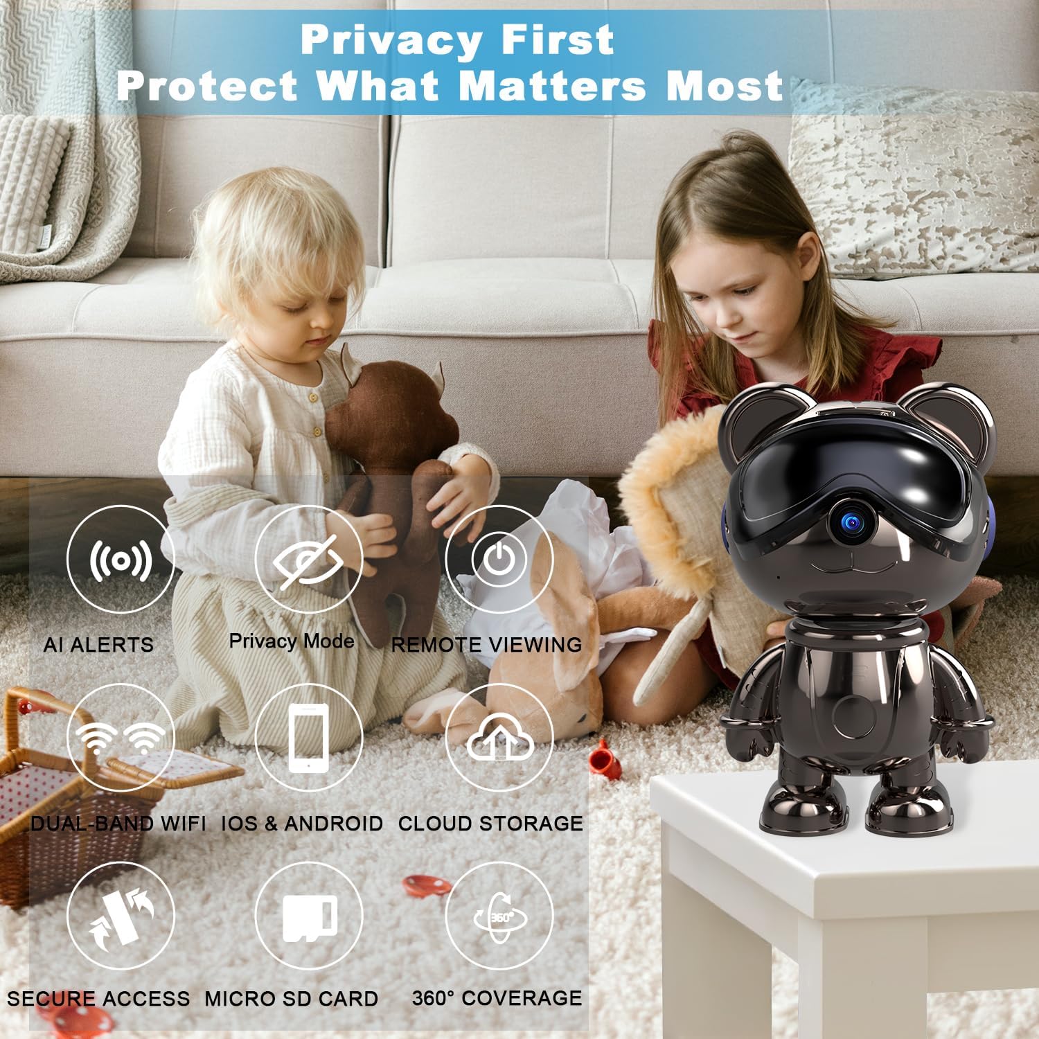 Indoor WiFi Security Camera, 5 - Home Security Ai 评论和价格