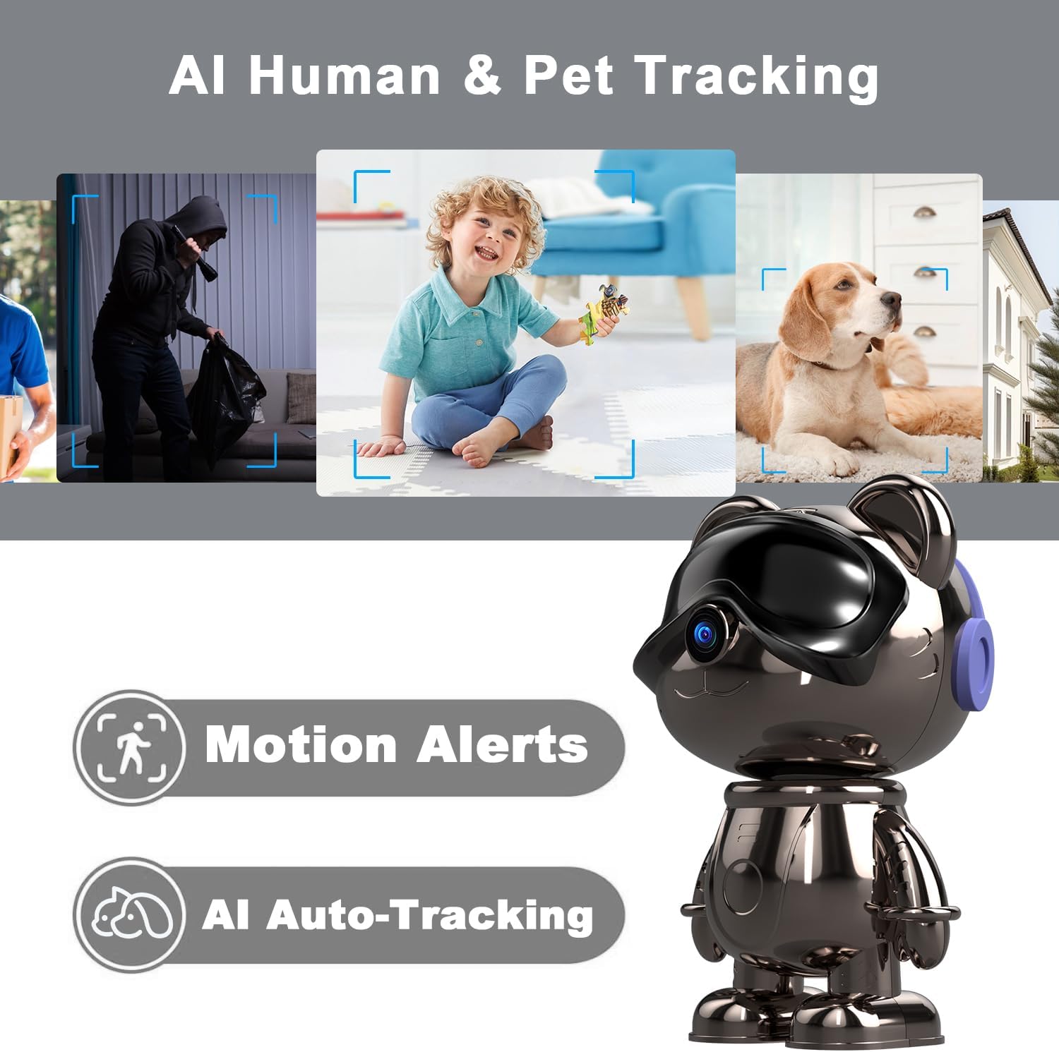 Indoor WiFi Security Camera, 5 - Home Security Ai 评论和价格