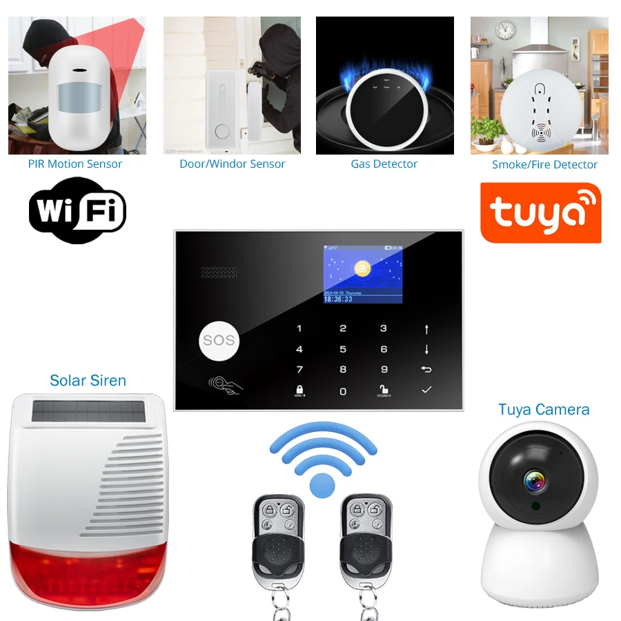 Tuya Wireless WIFI GSM Home Bu - Home Security Zones 评论和价格