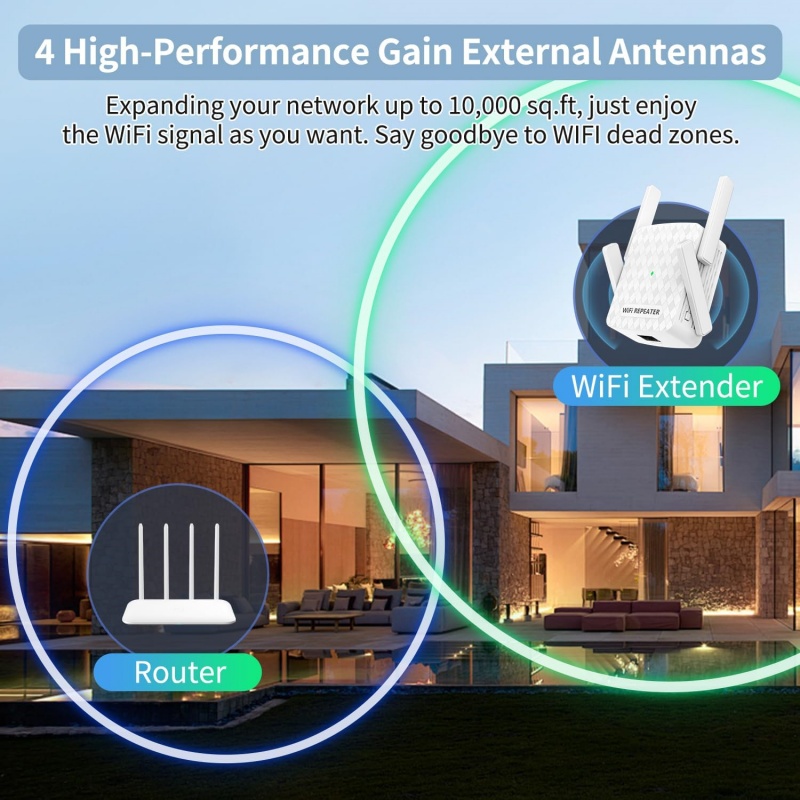 1200Mbps Wireless Wifi Extende - Home Security Wireless 评论和价格