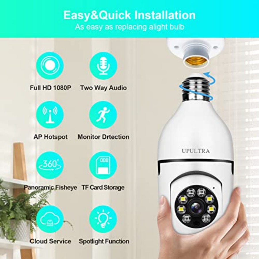 Light Bulb 1080P Security Wire - Home Security Wireless 评论和价格