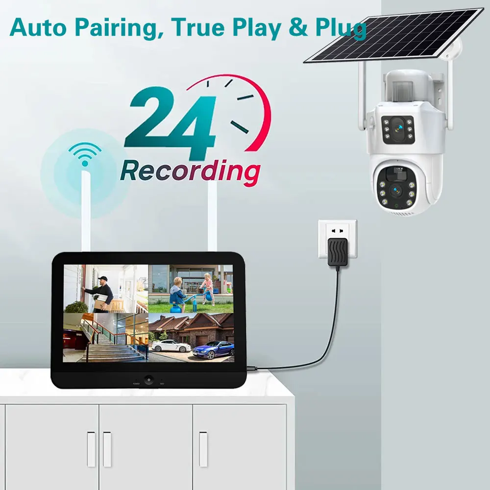 10CH Wireless NVR 4k 8mp Dual  - Camera Solar Wireless 评论和价格