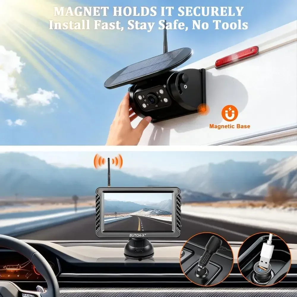 X5 Magnetic Solar Wireless Bac - Camera Solar Wireless 评论和价格