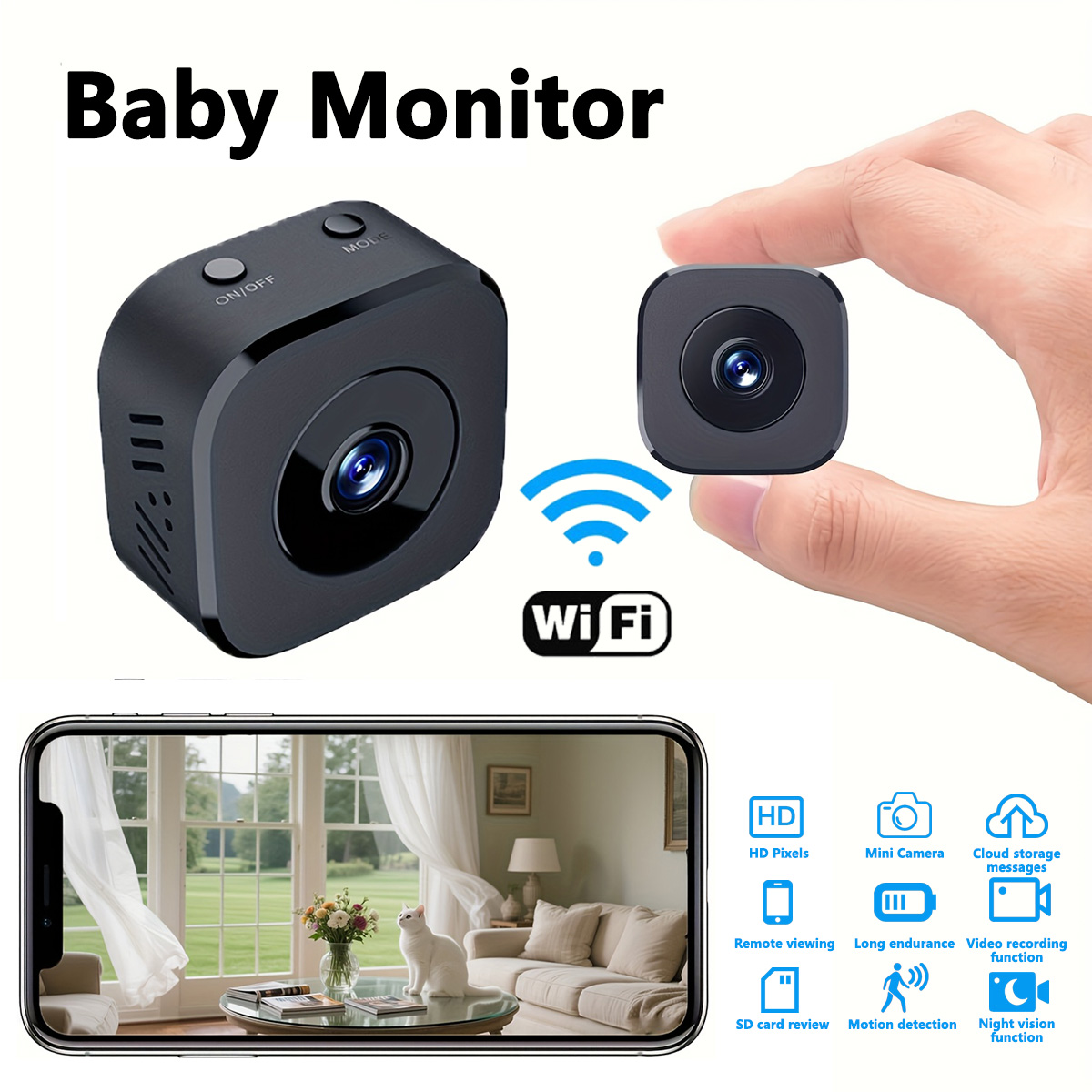 1080P HD Mini WiFi Camera Indo - Home Security Wireless 评论和价格