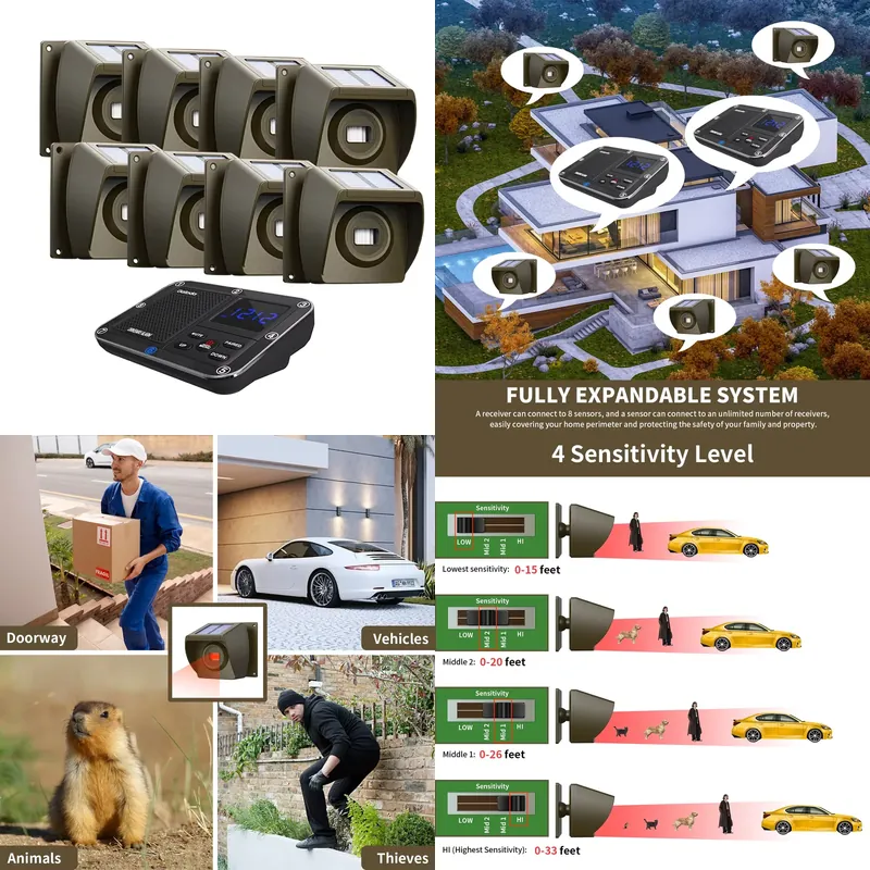 Outdoor Solar - Powered Wirele - Home Security Wireless 评论和价格