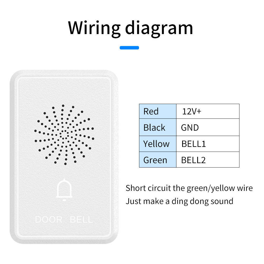 4Wire Wired Doorbell DC12V Acc - Home Security Ring System 评论和价格