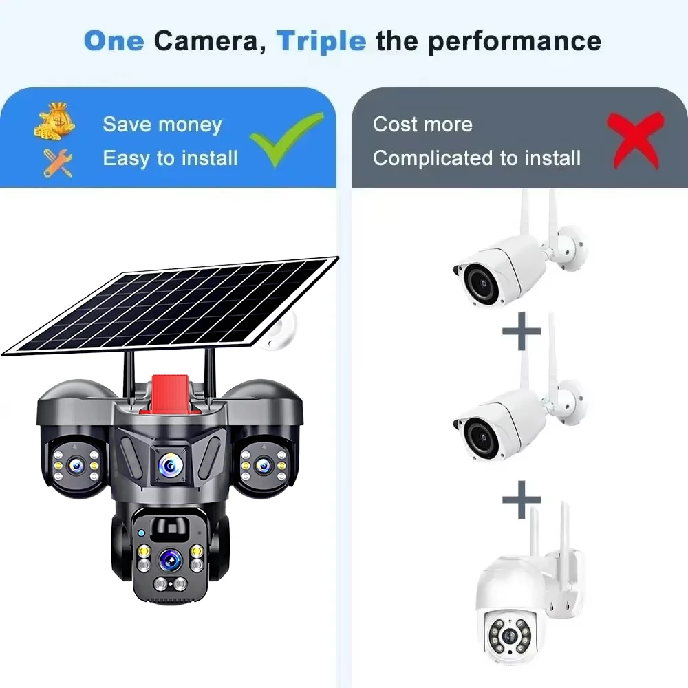 KERUI V380 Pro Outdoor PTZ 6MP - Camera Solar Wireless 评论和价格