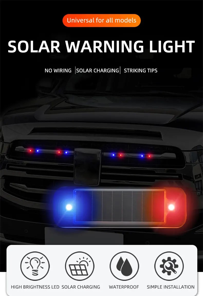 Mini LED Solar Power Car Warni - Home Security Wireless 评论和价格