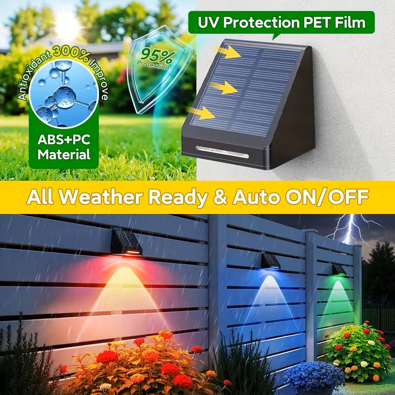 Solar Fence Lights Outdoor: So - Home Security Yard Sign 评论和价格