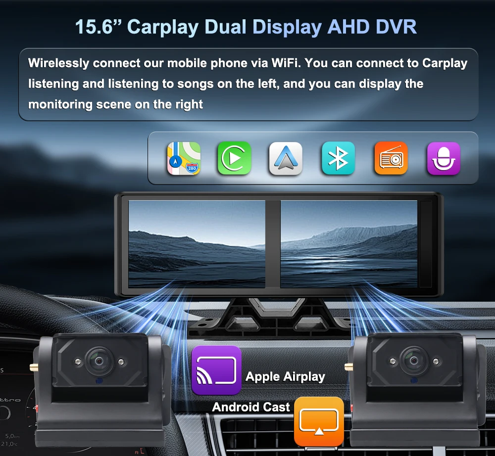 15.6 Inch Android Auto Carpaly - Camera Solar Wireless 评论和价格