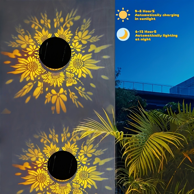 Solar Sunflower Wall Light Ou - Home Security Yard Sign 评论和价格