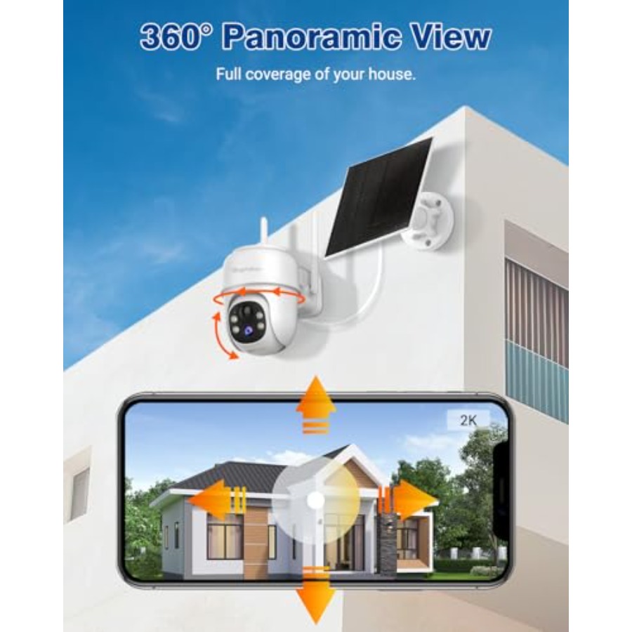 360°PTZ Security Cameras Wirel - Camera Solar Wireless 评论和价格