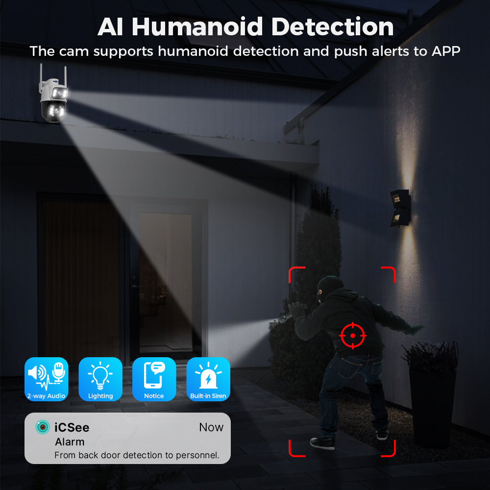 Hiseeu 4K 8MP Dual Lens Wifi S - Home Security Ai 评论和价格